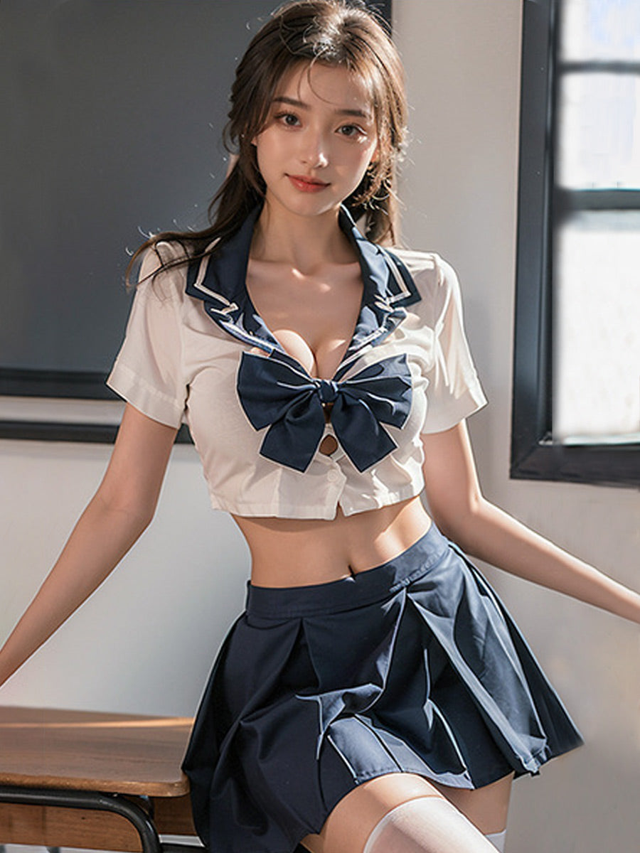 コスプレ 人気 セクシー 日本風 ネイビー セーラー コスプレ衣装