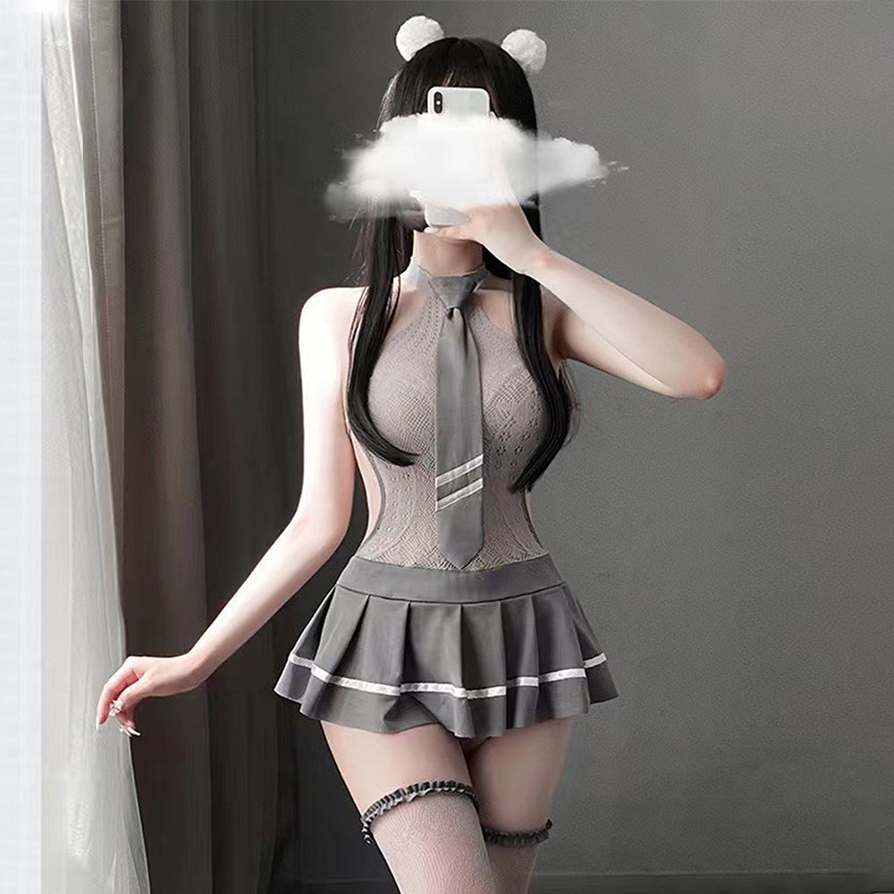 コスプレ アニメ セクシー グレー レース コスプレ ランジェリードレス