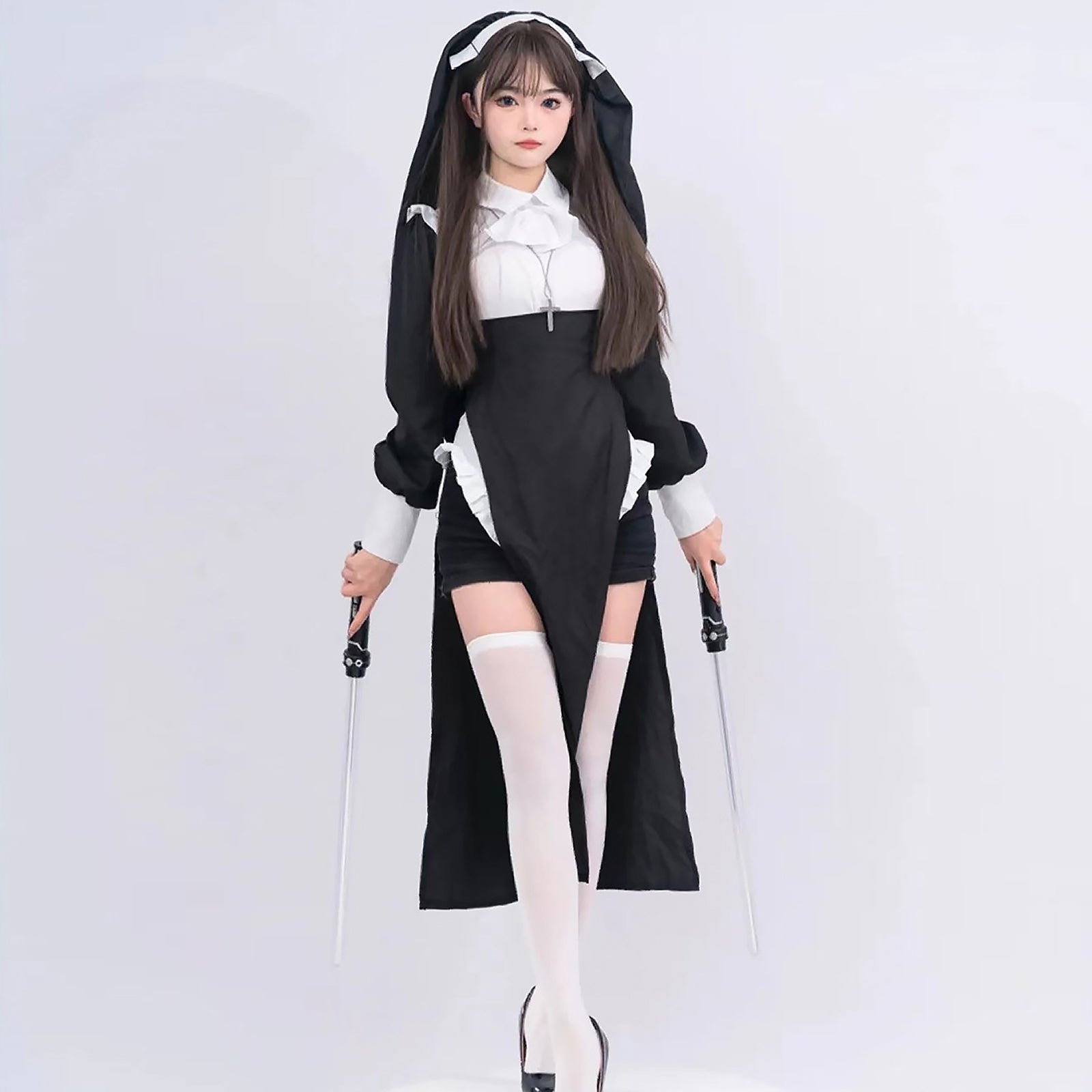 ハロウィン コスプレ 修道女コスチューム ハビット 修道女 ハロウィンコスプレ