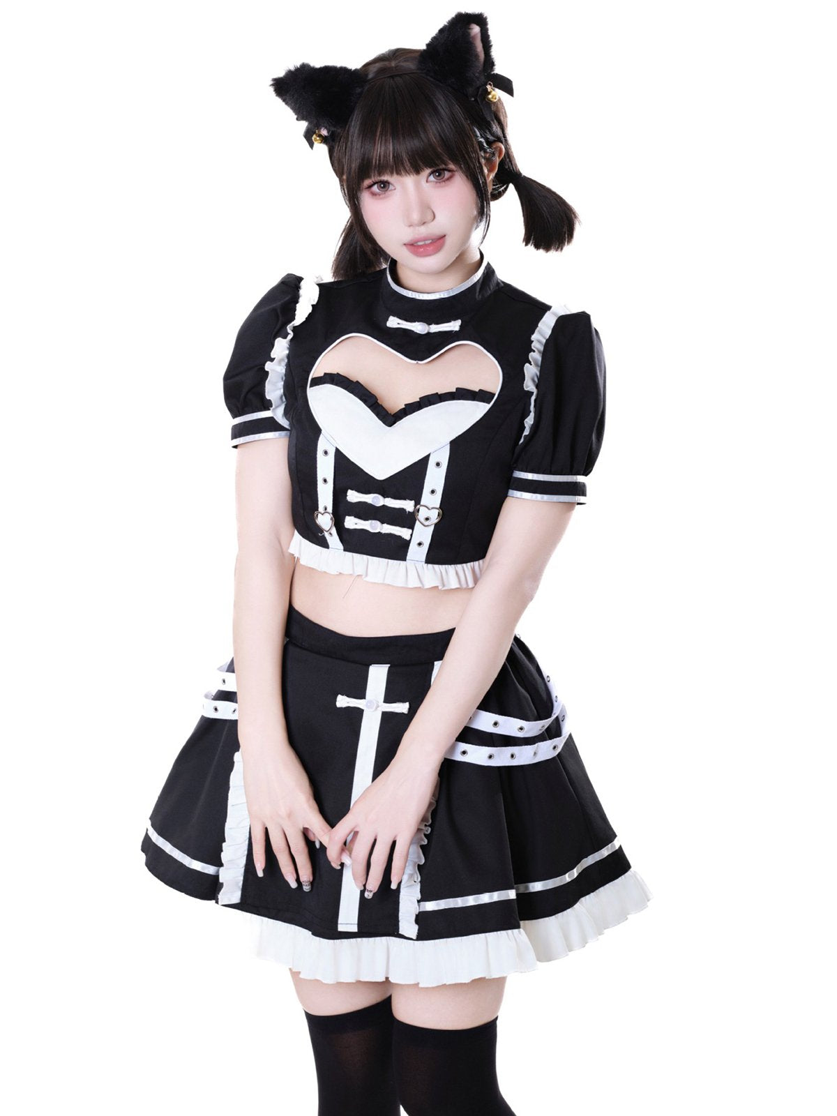 コスプレ アニメ メイド服セット カワイイトップ + スカート