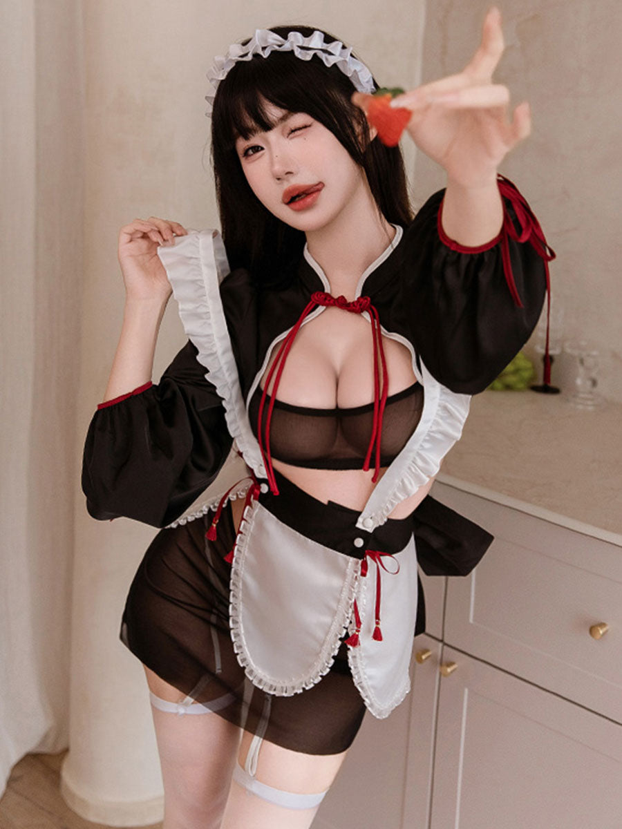 cosplay メッシュメイドコスチューム 中華スタイル