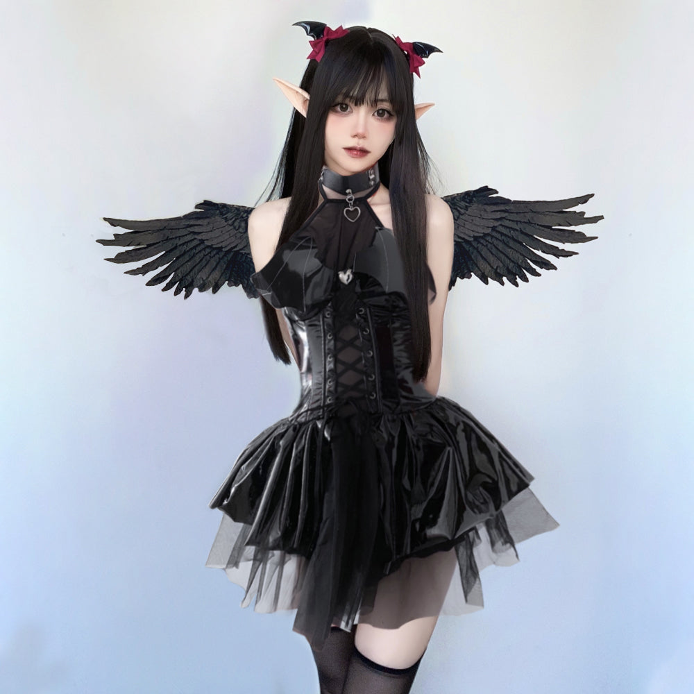 セクシー コスプレ ゴシックデビルコスプレ セクシーレザーサキュバス衣装