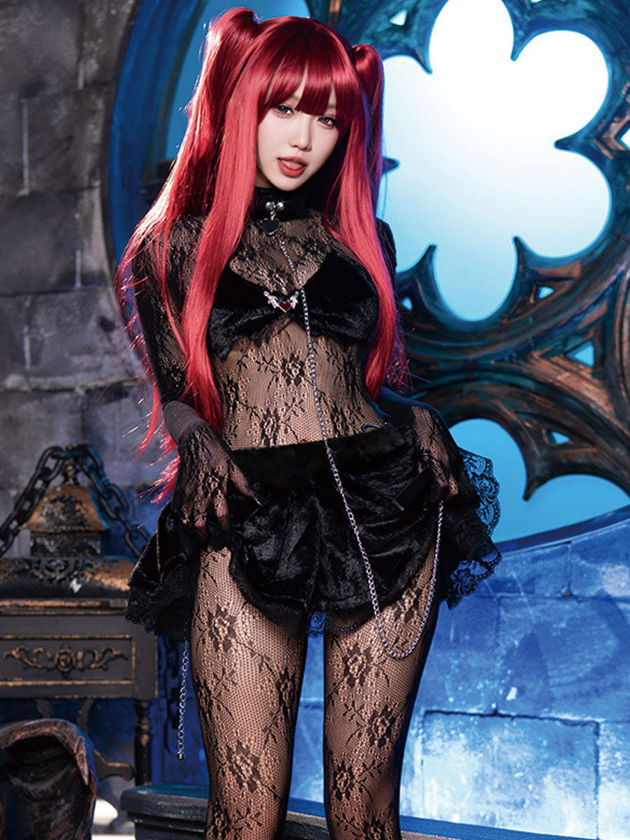 cosplay えろ バット柄ベルベット ランジャリーコスプレ
