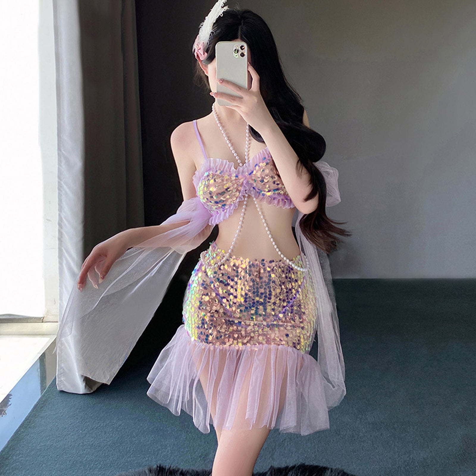 エロ い コスプレ スパンコール マーメイド コスプレ衣装